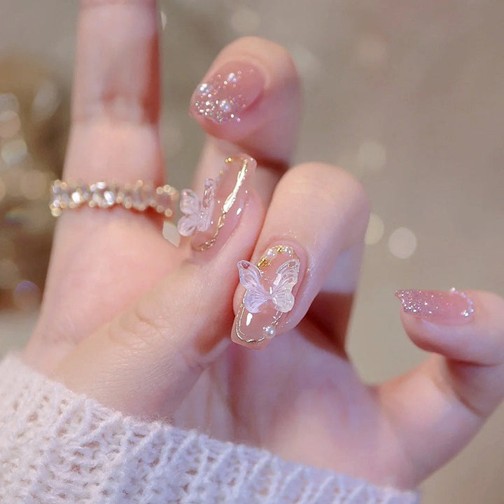 Stylish heart and ombre design artificial nails Bowlift