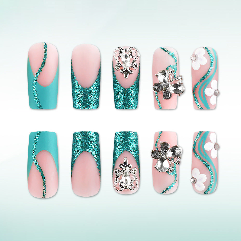 Luxury Crystal-Embellished Press-On Nails Bowlift