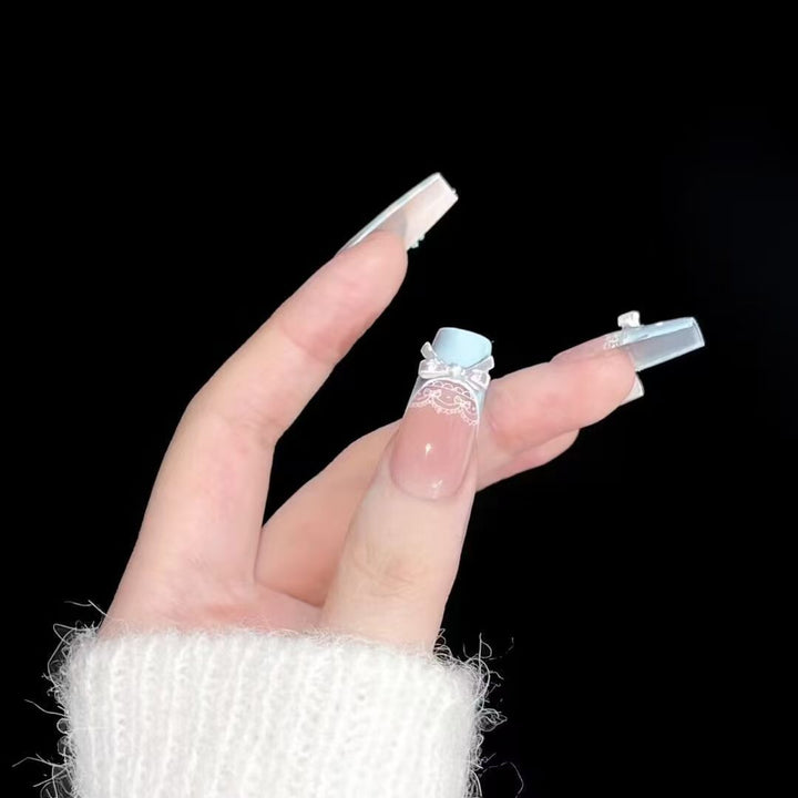 Elegant artificial nails with bow design Bowlift