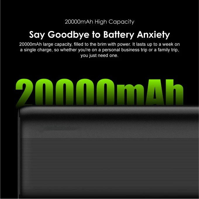 High-capacity portable power bank with dual USB ports and LED display Bowlift