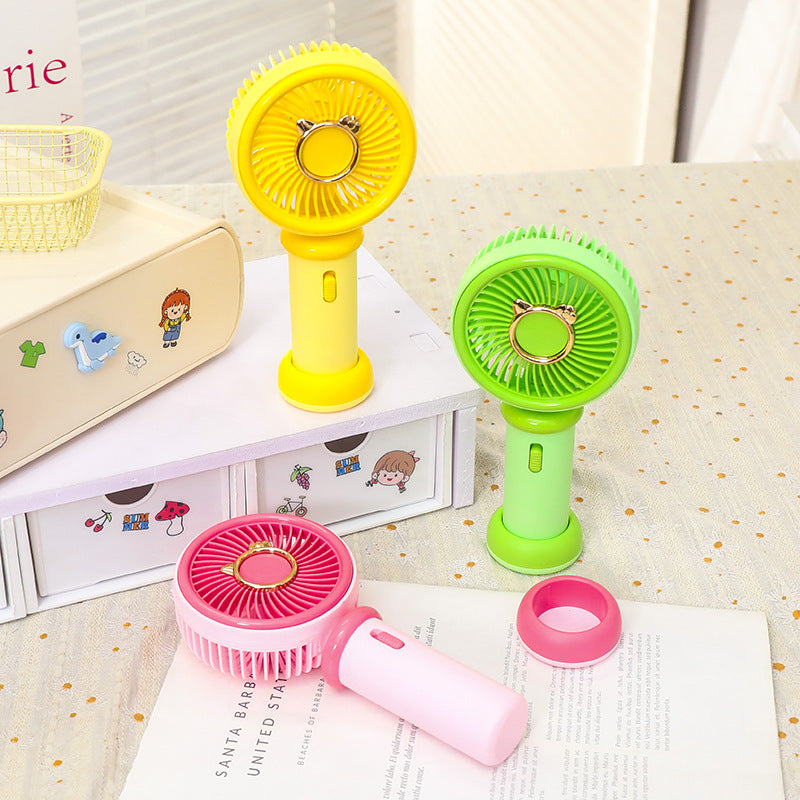 Women Portable Handheld Fan with Cute Cat Design Bowlift