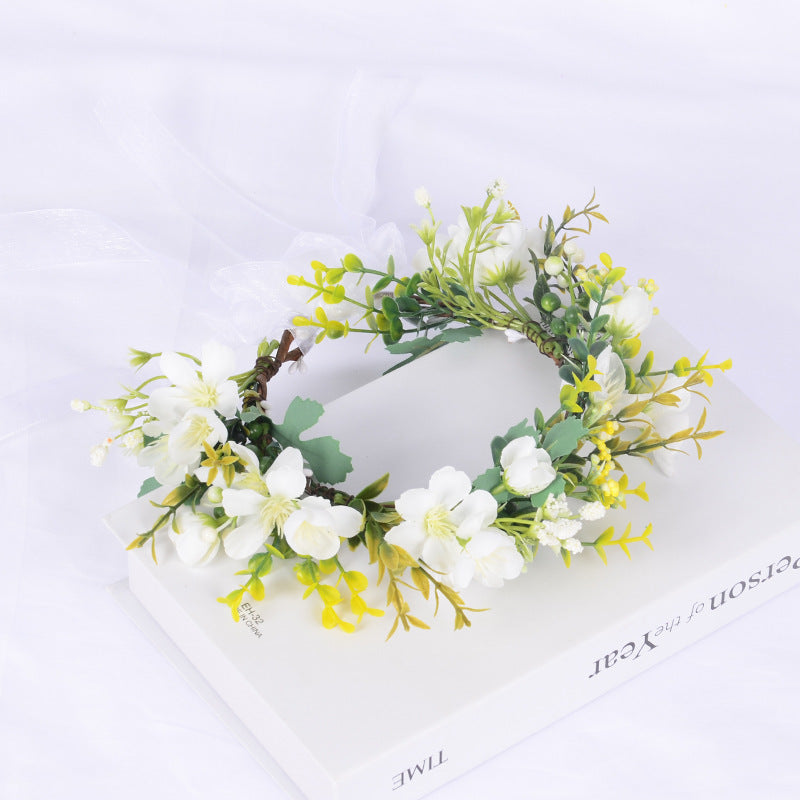 Handmade Romantic Artificial Flower Crown Headband for Bridal and Festival Bowlift
