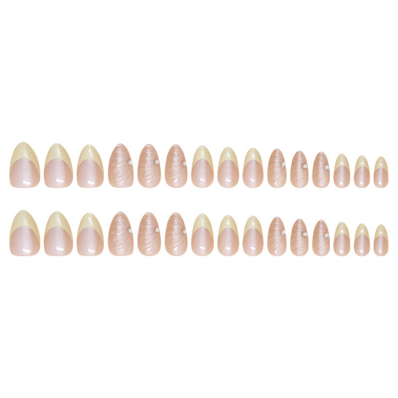 Artistic Shell-Crafted Press-On Nail Extensions Bowlift