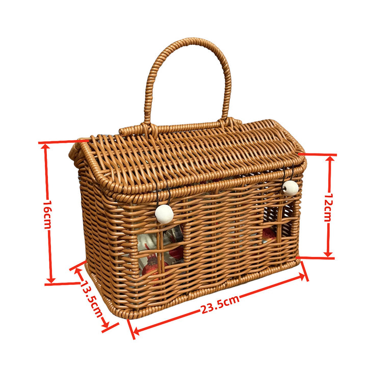 Women's stylish braided basket with rounded roof Bowlift