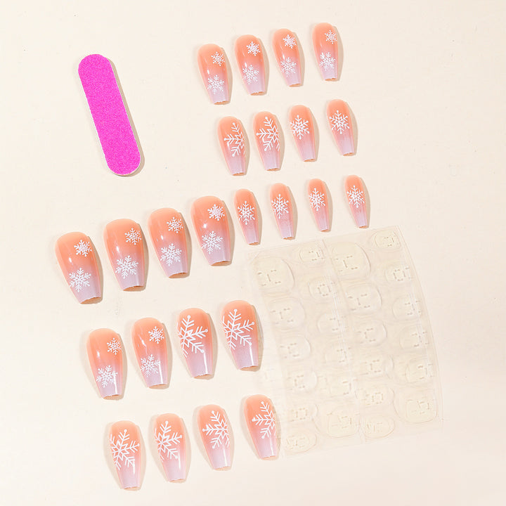 Snowflake Acrylic Nail Art Bowlift