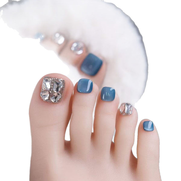 Decorative Crystal-Accented Toe Nail Art Bowlift