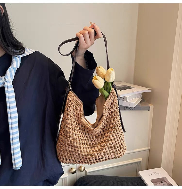Woven Material Handbag Bowlift