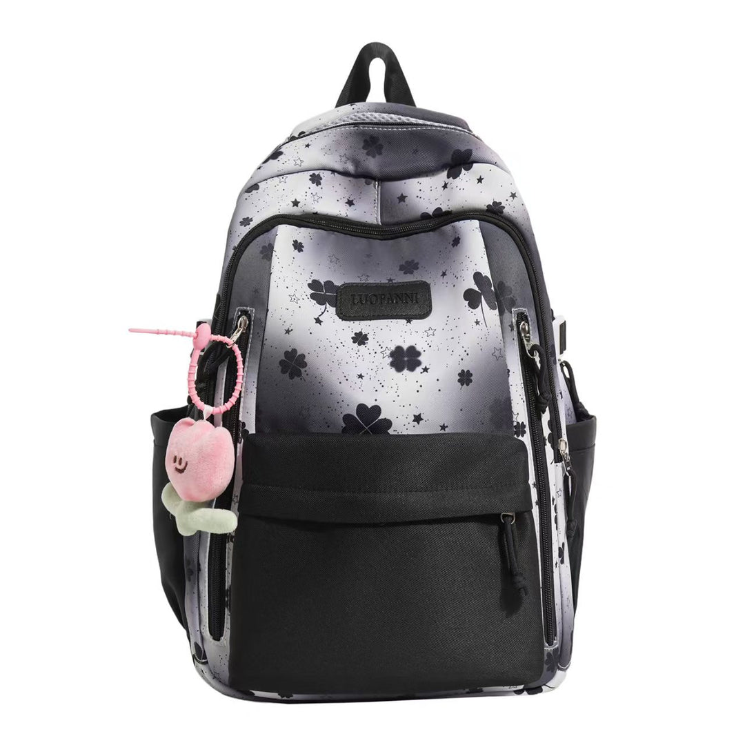 Versatile Floral Print Backpack Bowlift
