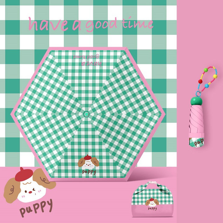 Women playful picnic folding umbrella Bowlift