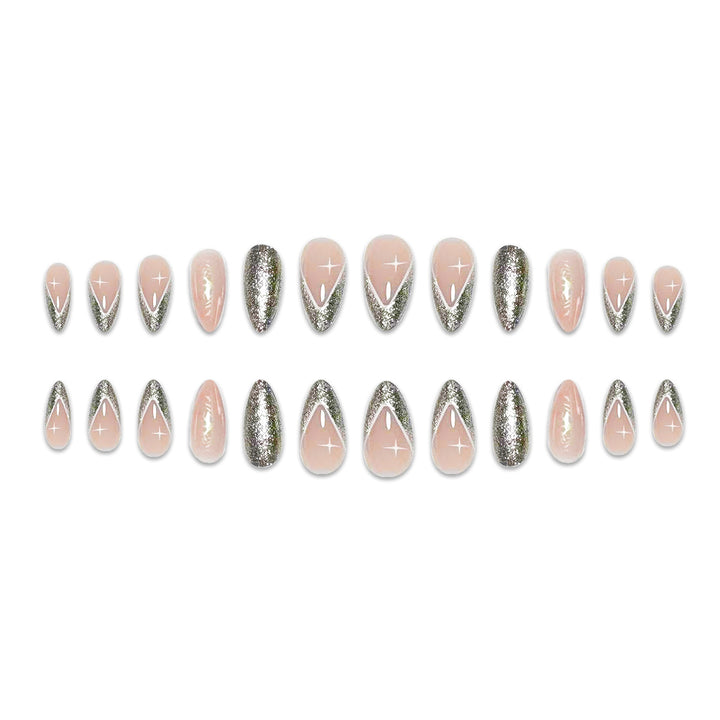 Elegant Stiletto Glitter Nail Enhancements Bowlift