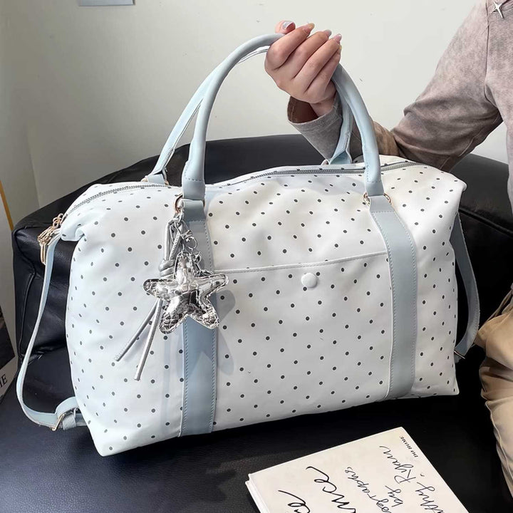Stylish Polka Dot Travel Duffel Bag Bowlift