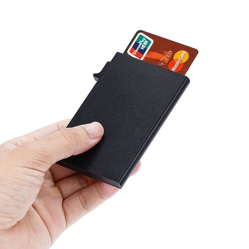 Slim RFID Blocking Aluminum Business Card Wallet With Pull Tab Bowlift