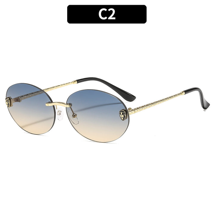 Oversized Retro Oval Sunglasses