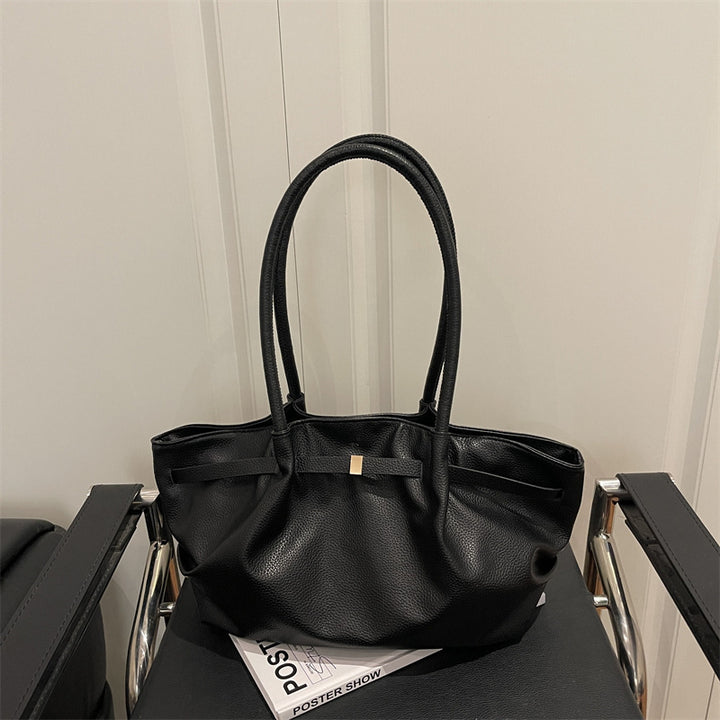 Premium Soft Leather Handheld Tote Bag Bowlift