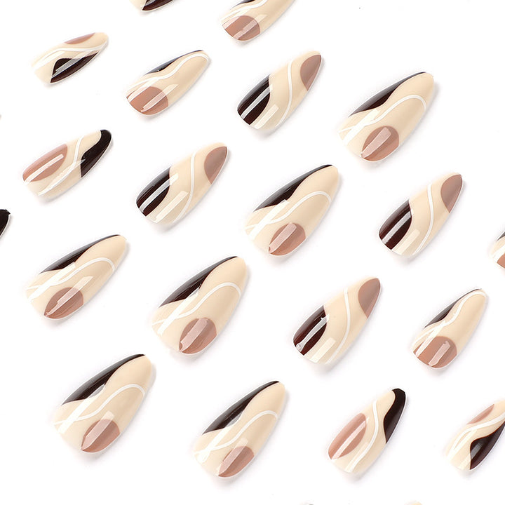 Artificial nail extensions in elegant wave design Bowlift