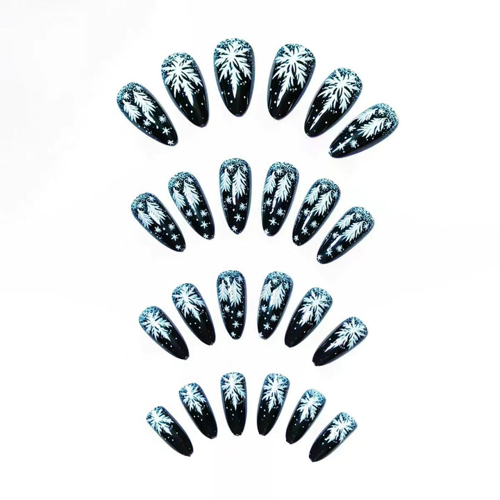 Elegant Artificial Nails in Christmas Design Bowlift