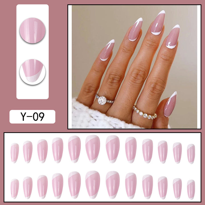Elegant Stiletto Press-On Nails with French Tip Design Bowlift