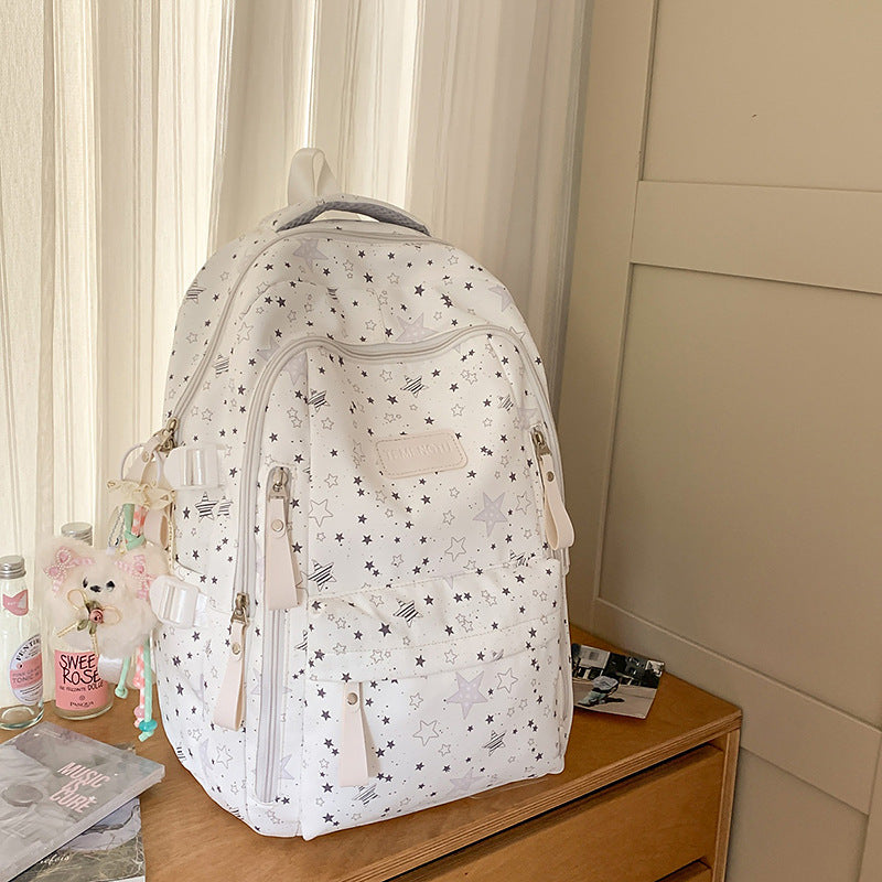 Cute Star-Printed School Backpack