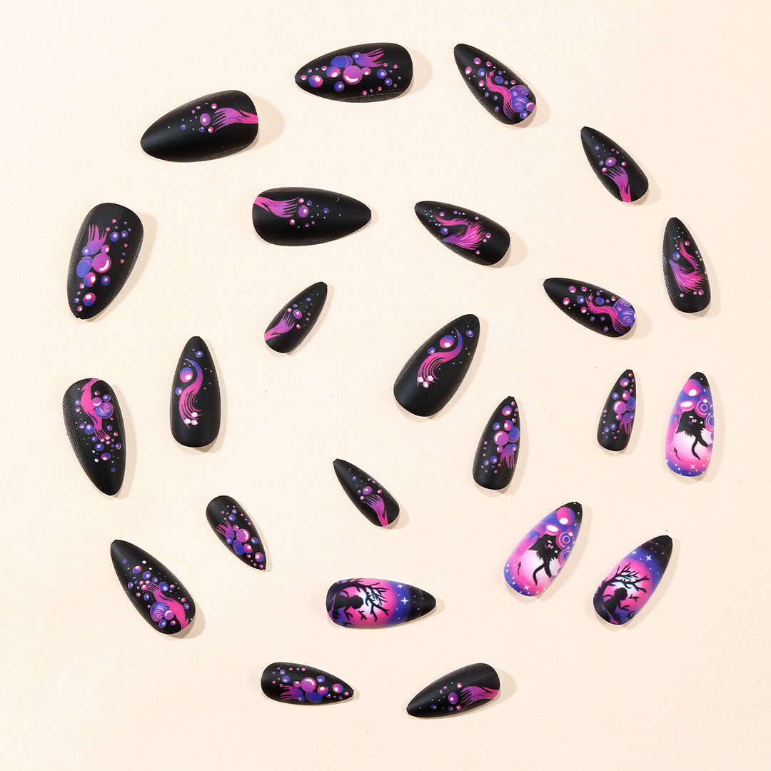 Fantasy-Inspired Stiletto Nail Art Extensions Bowlift