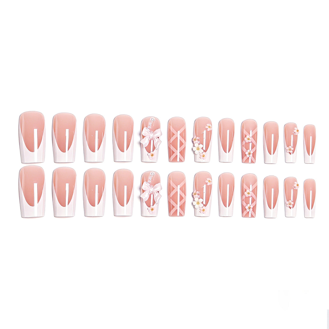 Artistic 3D Nail Tips with Bow Motifs Bowlift