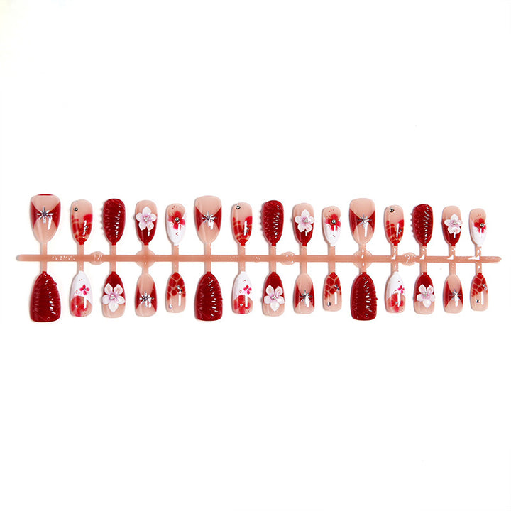 Luxury designed artificial nails with flower accents Bowlift