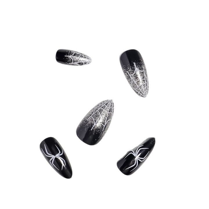 Halloween-Themed Spider Design Press-On Nails Bowlift