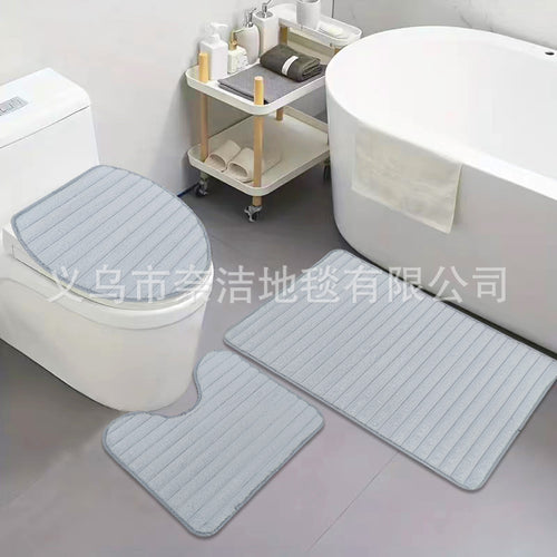Soft Plush Toilet and Bath Mat Set Bowlift