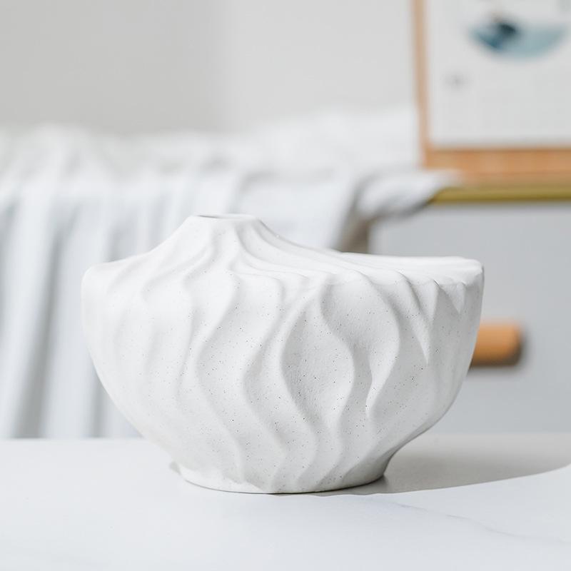 Decorative Wave-Shaped Ceramic Vase
