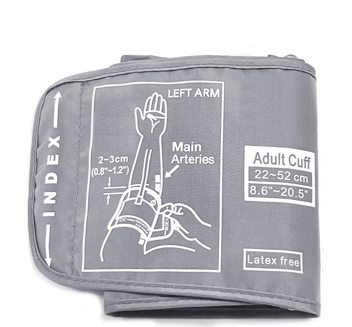 Adjustable adult upper-arm blood pressure cuff with latex free durable nylon sleeve Bowlift