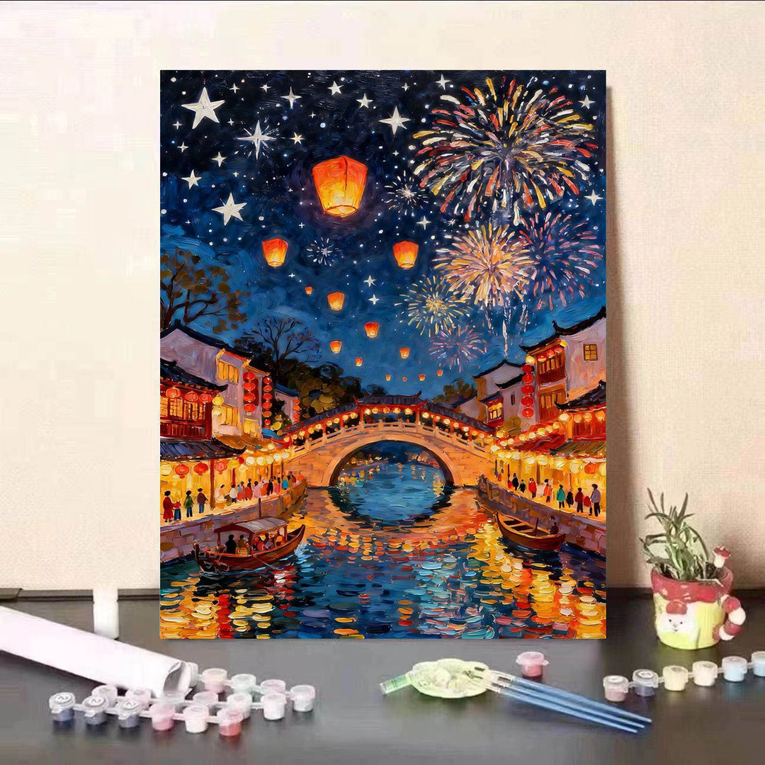 DIY Paint by Numbers Canvas Art Kit Bowlift