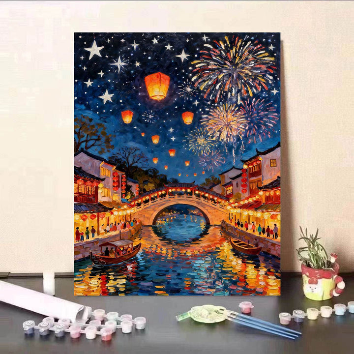 DIY Paint by Numbers Canvas Art Kit Bowlift