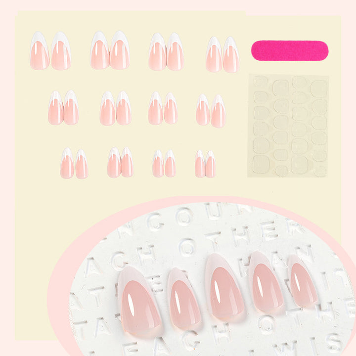 Elegant Press-On Nail Set with Natural Finish Bowlift