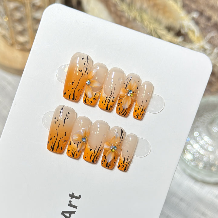 Floral Ombre Press-On Nail Set Bowlift