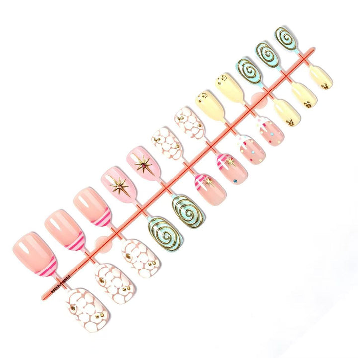 Trendy Decorative Press-On Nail Art Set Bowlift