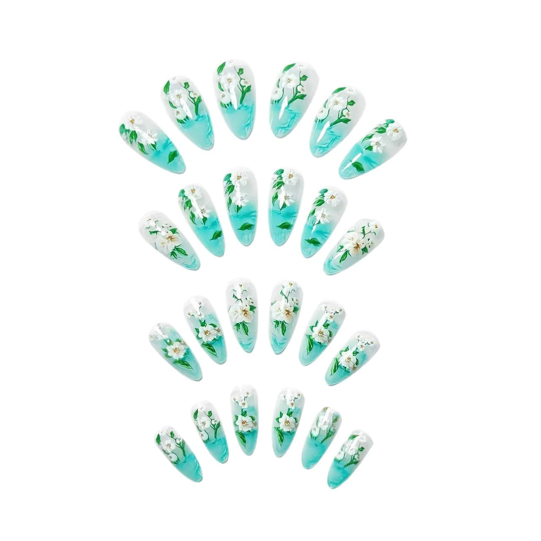 Floral Elegant Acrylic Nail Art Bowlift