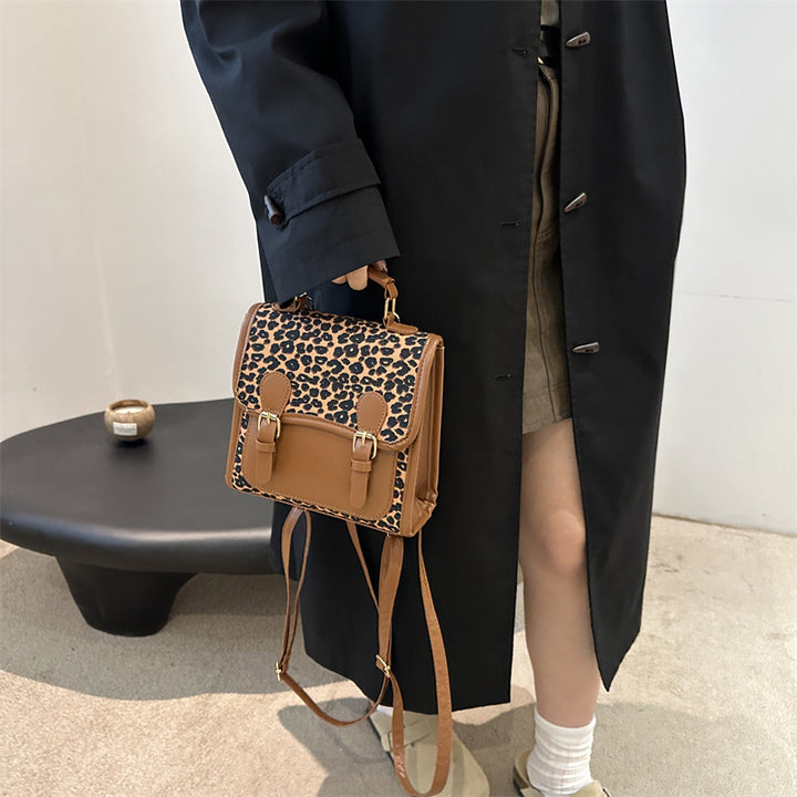 Chic Leopard Print Satchel Crossbody Bag Bowlift