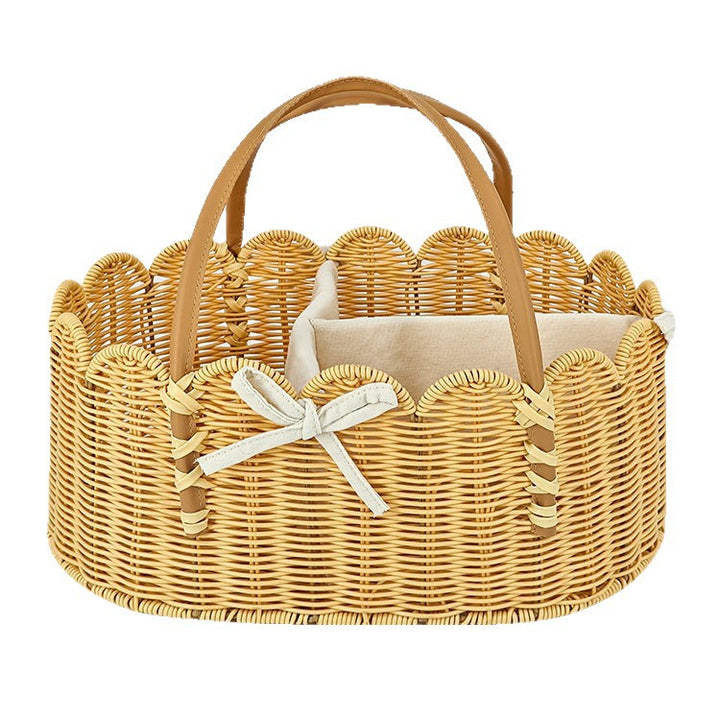 Charming storage basket with leather handles Bowlift