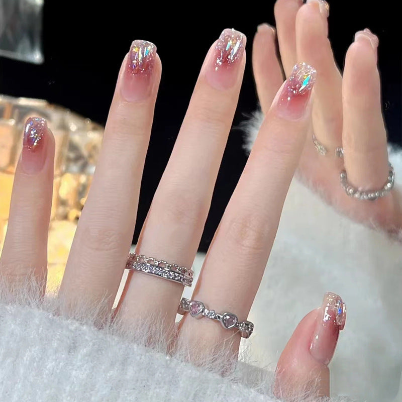 Glamorous Stiletto Press-On Nails with Crystal Accents Bowlift