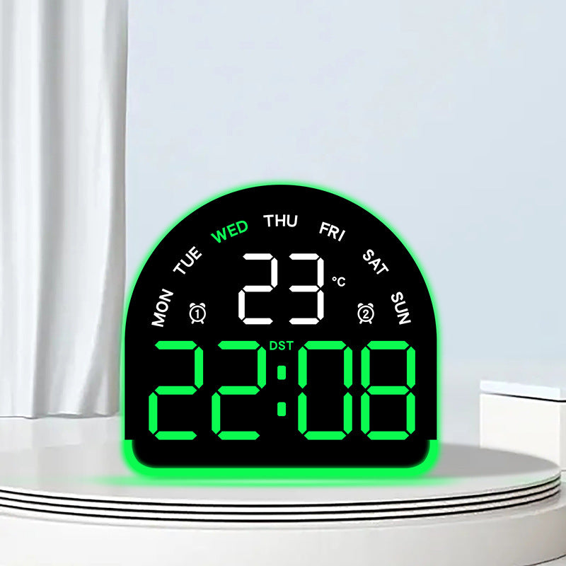 Digital alarm clock with temperature and day of the week display Bowlift