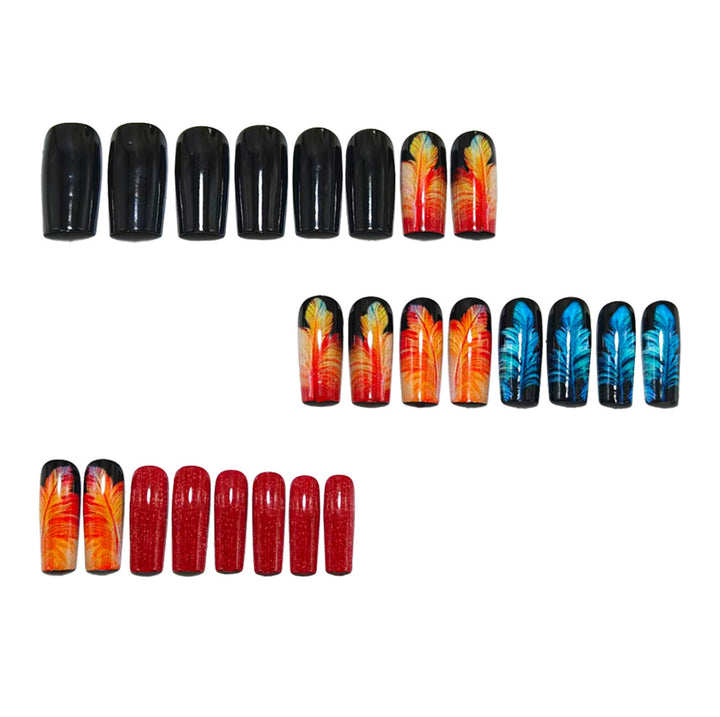 Artificial Nails in Stylish Feather Design Bowlift