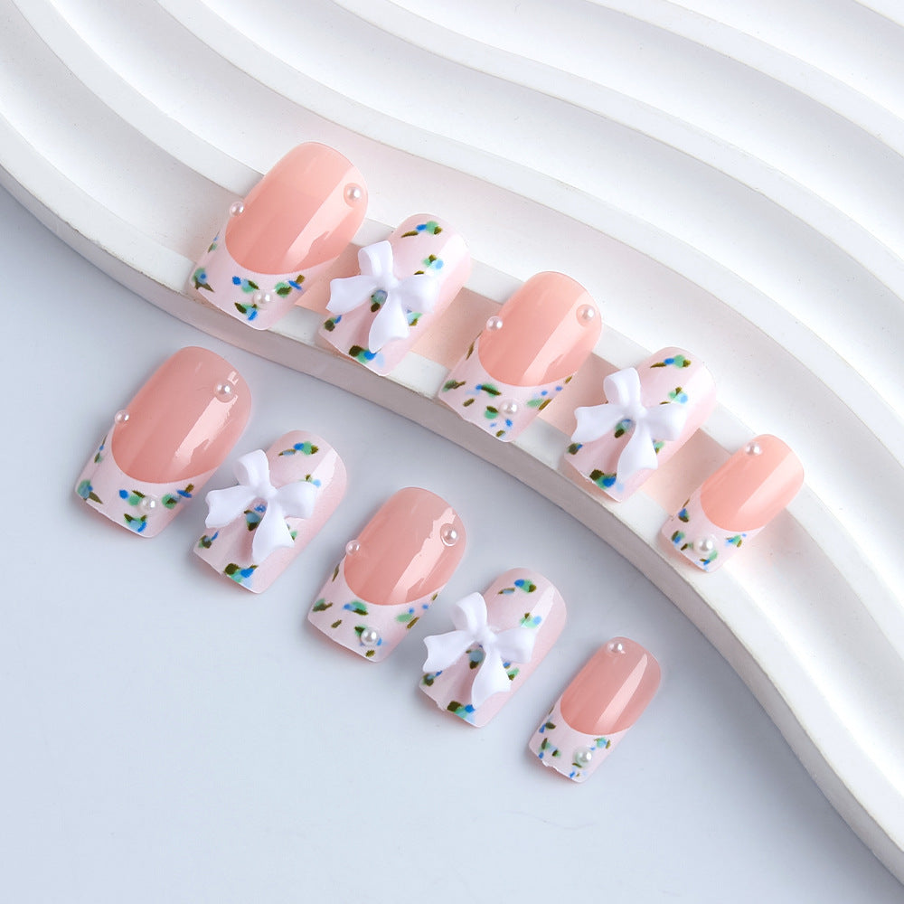 Floral Textured Press-On Nail Art Bowlift