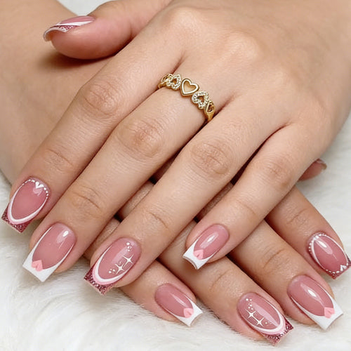 Elegant French Tip Gel Nail Set Bowlift