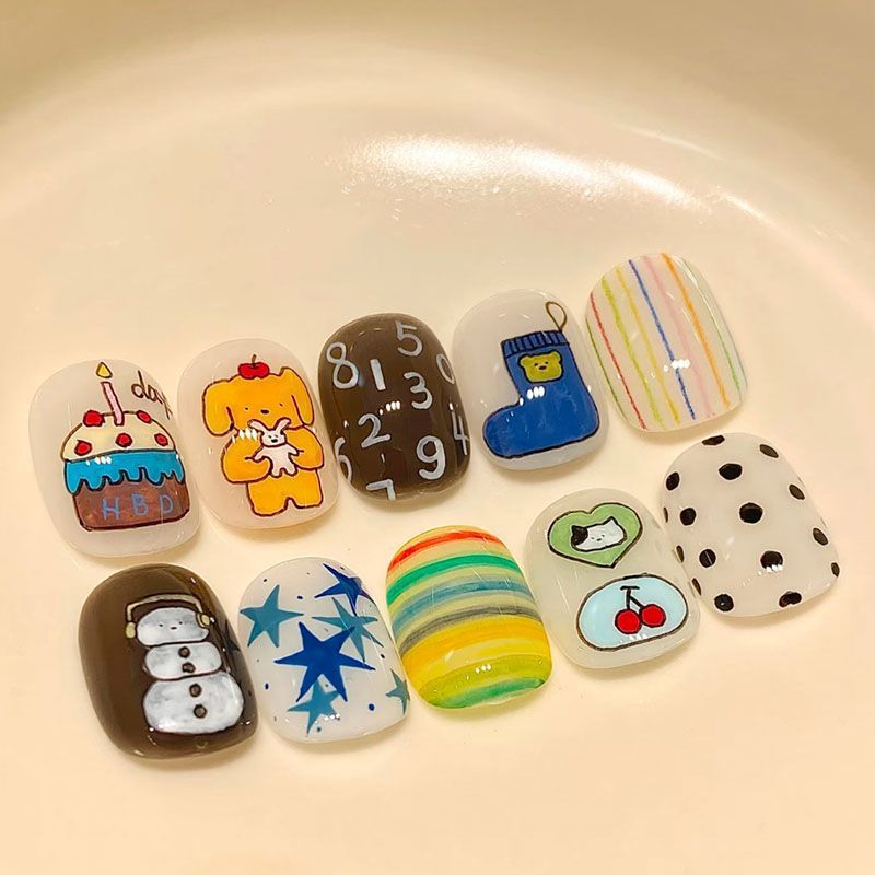 Artistic Coffee-Inspired Press-On Nail Art Set Bowlift