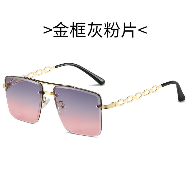 Women's Square Sunglasses with Elegant Chain Structure Bowlift