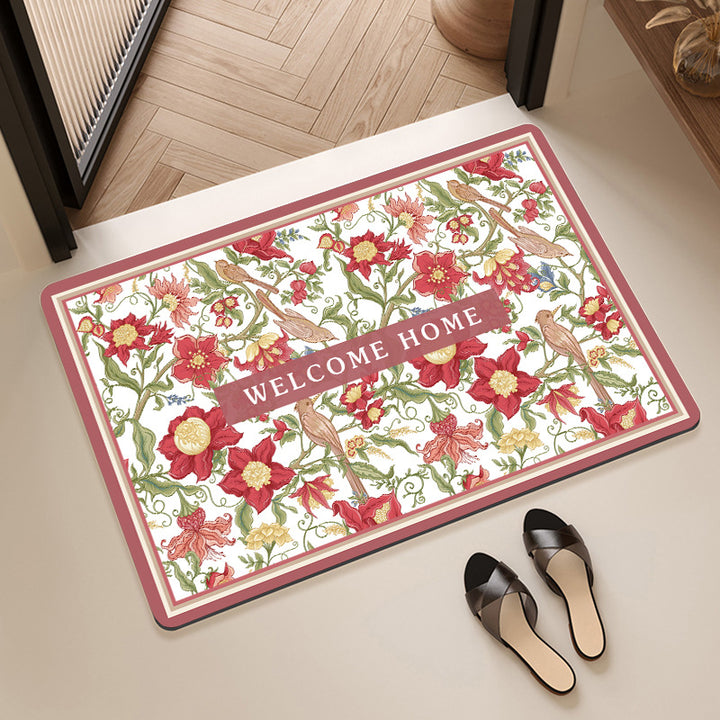 Stylish Floral Patterned Comfort Bath Mat Bowlift