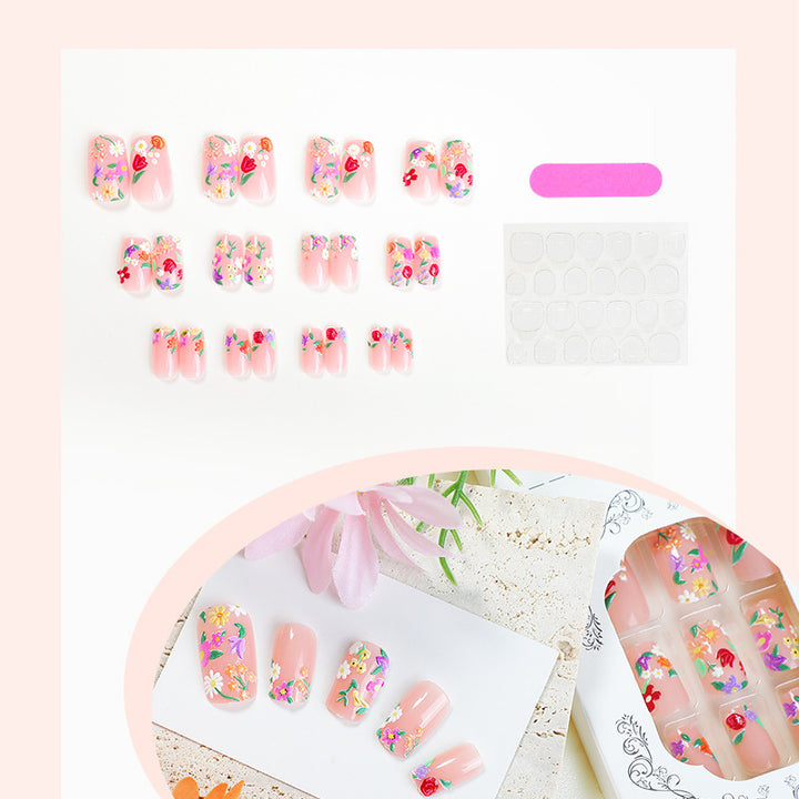 Creative nail set with floral designs Bowlift