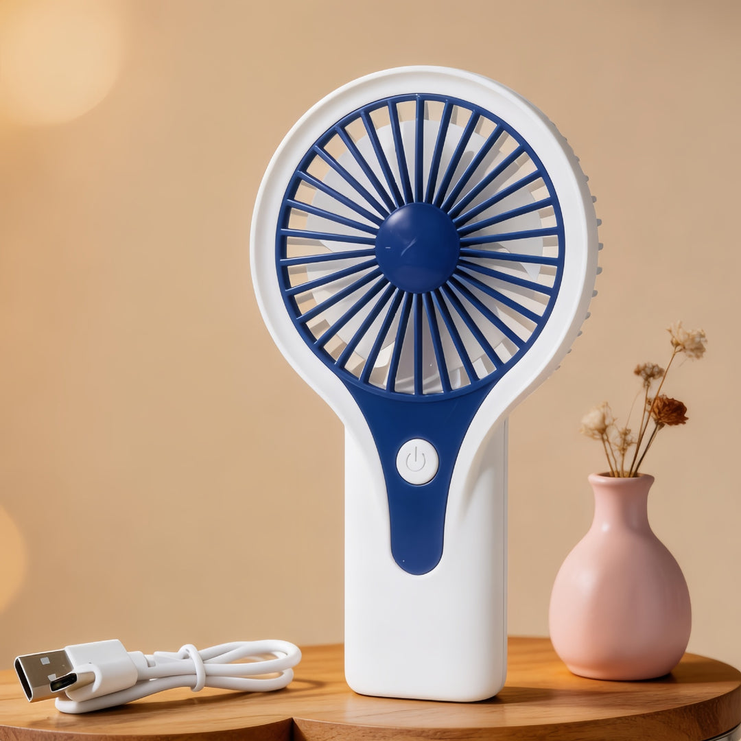 Portable USB Hand Fan with Ergonomic Handle and Variable Speed Control Bowlift