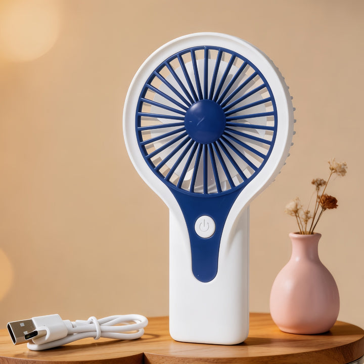 Portable USB Hand Fan with Ergonomic Handle and Variable Speed Control Bowlift