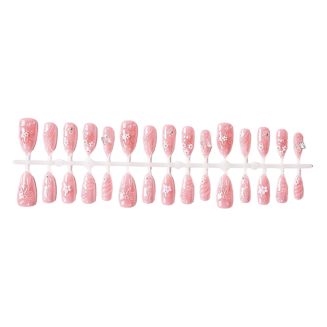 Decorative Floral Press-On Nail Art Set Bowlift
