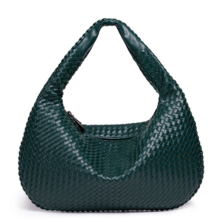 Handcrafted Woven Leather Hobo Bag Bowlift